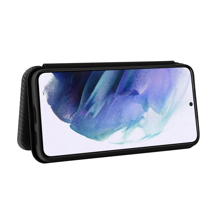 For Samsung Galaxy S22+ Carbon Fiber Texture Horizontal Flip Leather Phone Case