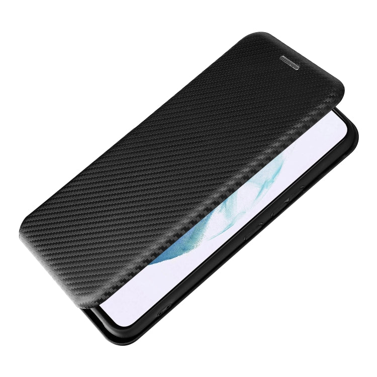 For Samsung Galaxy S22+ Carbon Fiber Texture Horizontal Flip Leather Phone Case