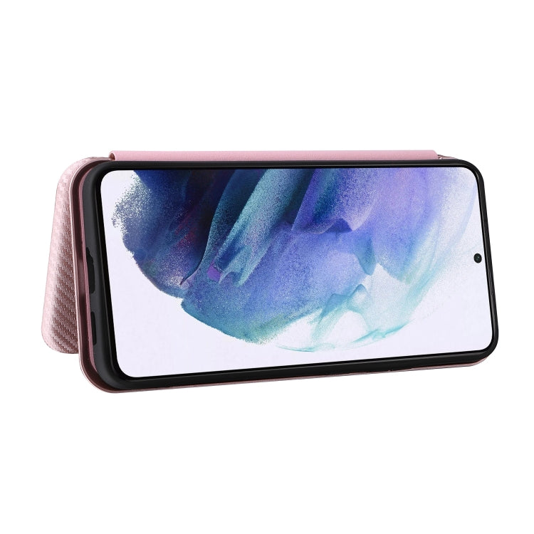 For Samsung Galaxy S22+ Carbon Fiber Texture Horizontal Flip Leather Phone Case