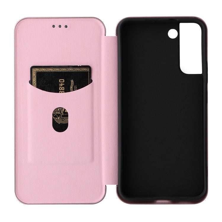 For Samsung Galaxy S22+ Carbon Fiber Texture Horizontal Flip Leather Phone Case