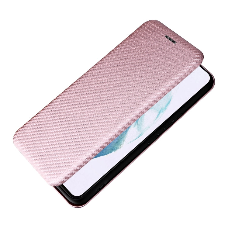 For Samsung Galaxy S22+ Carbon Fiber Texture Horizontal Flip Leather Phone Case