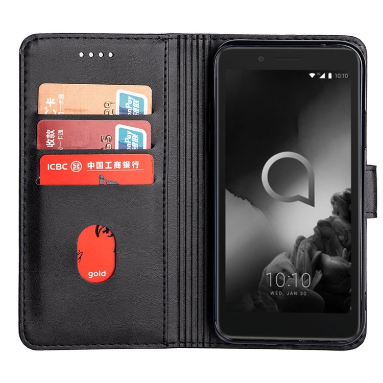 For Alcatel 1C (2019) Calfskin Texture Horizontal Flip Leather Case with Holder & Card Slots