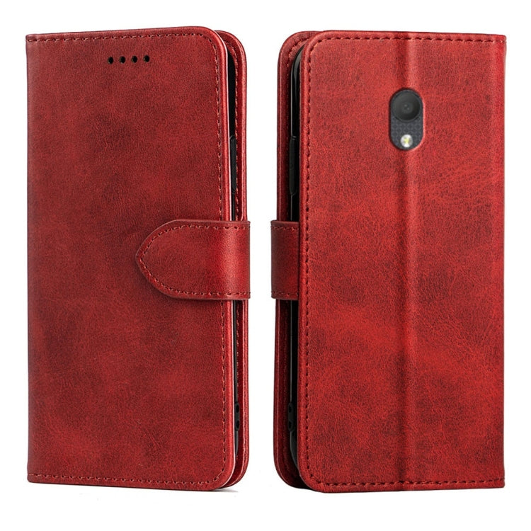 For Alcatel 1C (2019) Calfskin Texture Horizontal Flip Leather Case with Holder & Card Slots