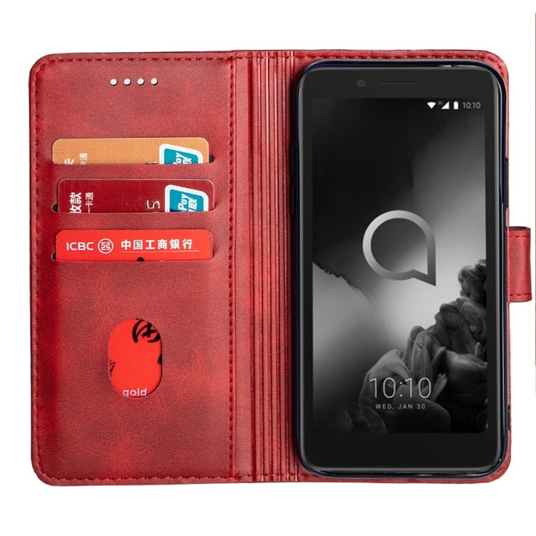 For Alcatel 1C (2019) Calfskin Texture Horizontal Flip Leather Case with Holder & Card Slots