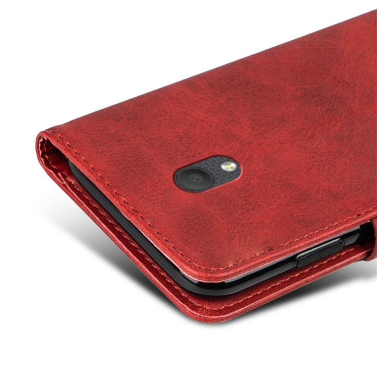 For Alcatel 1C (2019) Calfskin Texture Horizontal Flip Leather Case with Holder & Card Slots