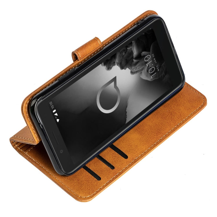 For Alcatel 1C (2019) Calfskin Texture Horizontal Flip Leather Case with Holder & Card Slots