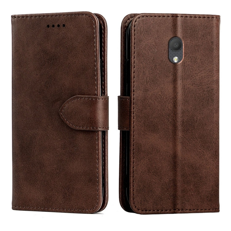 For Alcatel 1C (2019) Calfskin Texture Horizontal Flip Leather Case with Holder & Card Slots