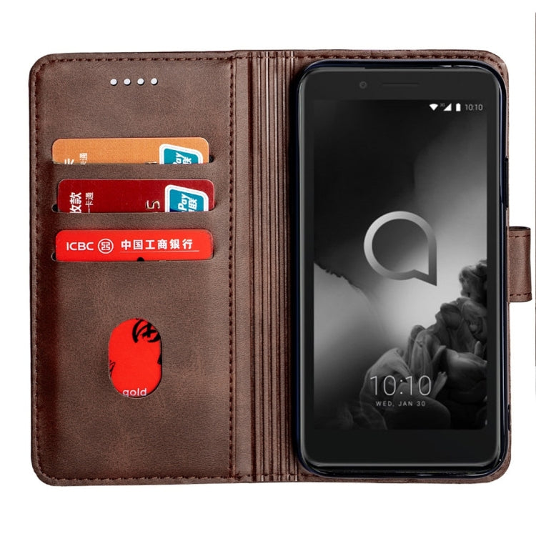For Alcatel 1C (2019) Calfskin Texture Horizontal Flip Leather Case with Holder & Card Slots