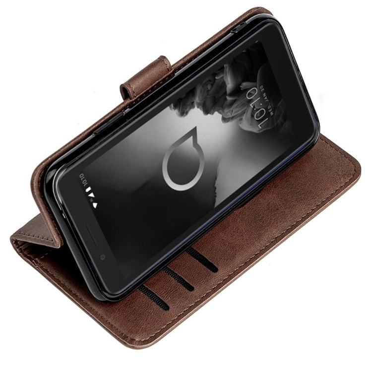 For Alcatel 1C (2019) Calfskin Texture Horizontal Flip Leather Case with Holder & Card Slots