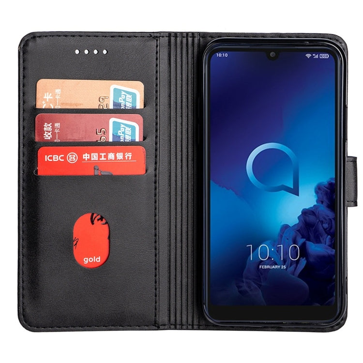 For Alcatel 3 (2019) Calfskin Texture Horizontal Flip Leather Case with Holder & Card Slots