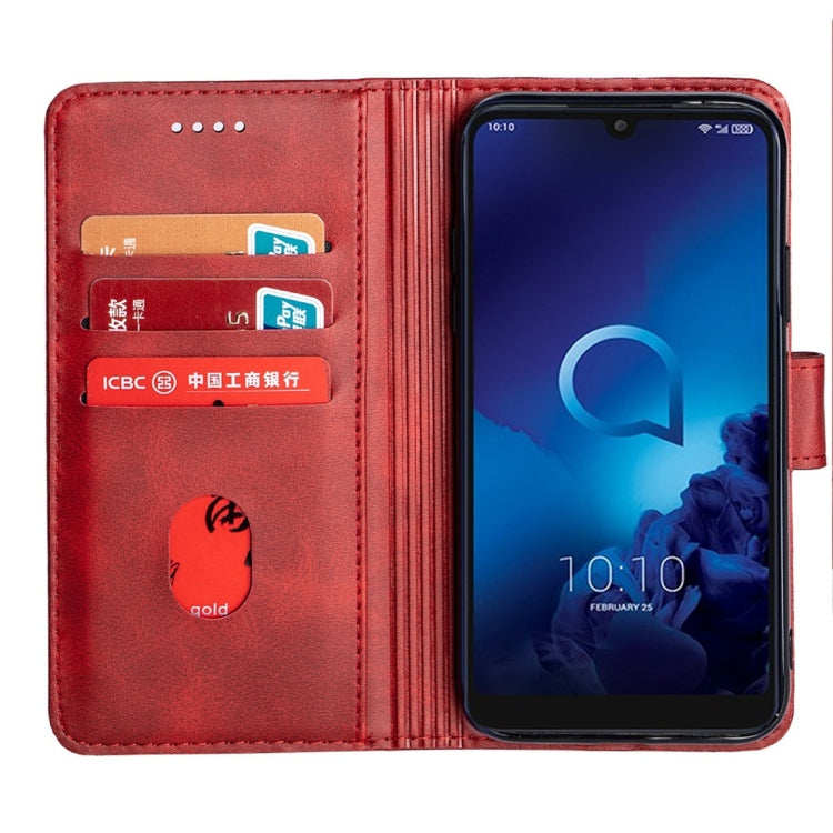 For Alcatel 3 (2019) Calfskin Texture Horizontal Flip Leather Case with Holder & Card Slots