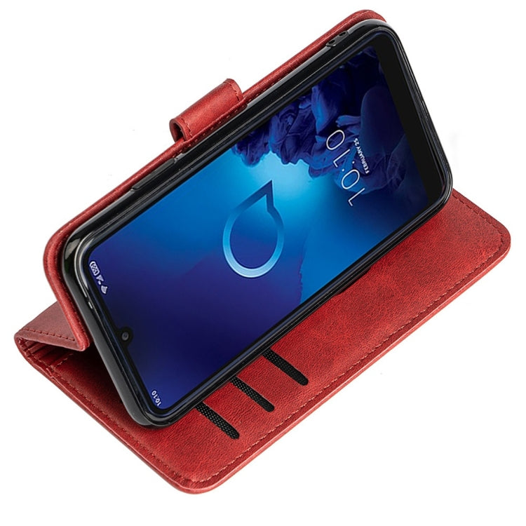 For Alcatel 3 (2019) Calfskin Texture Horizontal Flip Leather Case with Holder & Card Slots