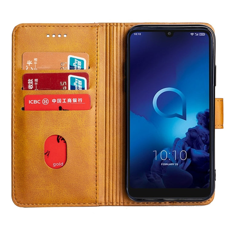 For Alcatel 3 (2019) Calfskin Texture Horizontal Flip Leather Case with Holder & Card Slots