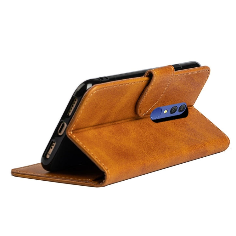 For Alcatel 3 (2019) Calfskin Texture Horizontal Flip Leather Case with Holder & Card Slots