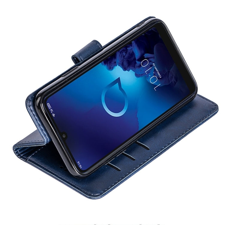 For Alcatel 3 (2019) Calfskin Texture Horizontal Flip Leather Case with Holder & Card Slots