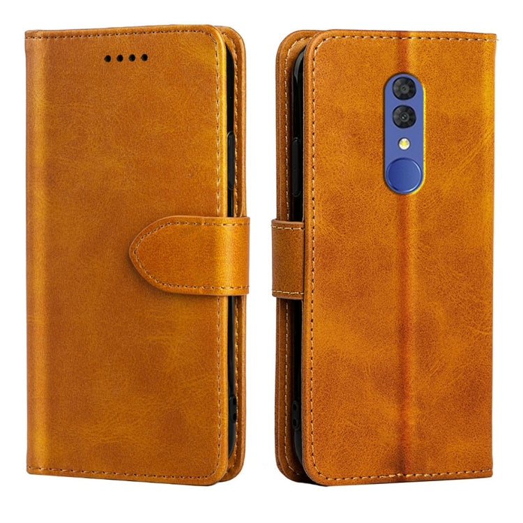 For Alcatel 3L (2019) Calfskin Texture Horizontal Flip Leather Case with Holder & Card Slots