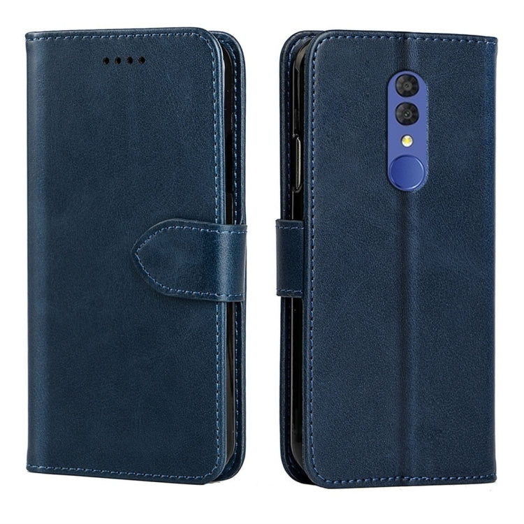 For Alcatel 3L (2019) Calfskin Texture Horizontal Flip Leather Case with Holder & Card Slots