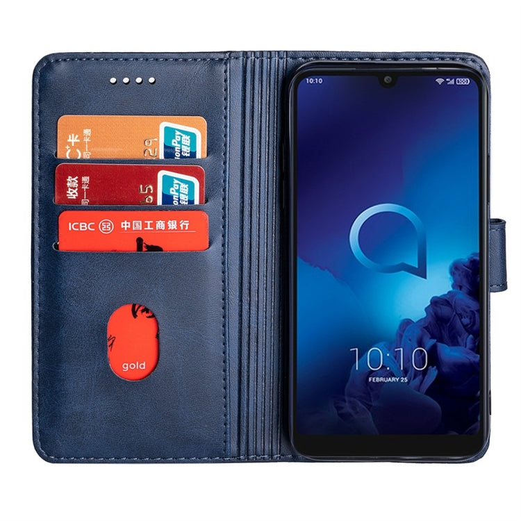 For Alcatel 3L (2019) Calfskin Texture Horizontal Flip Leather Case with Holder & Card Slots