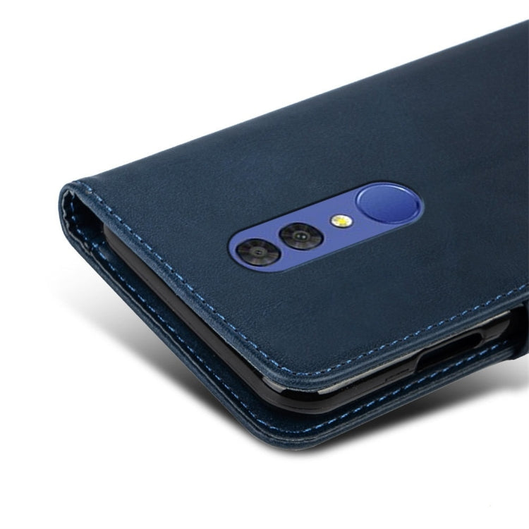 For Alcatel 3L (2019) Calfskin Texture Horizontal Flip Leather Case with Holder & Card Slots