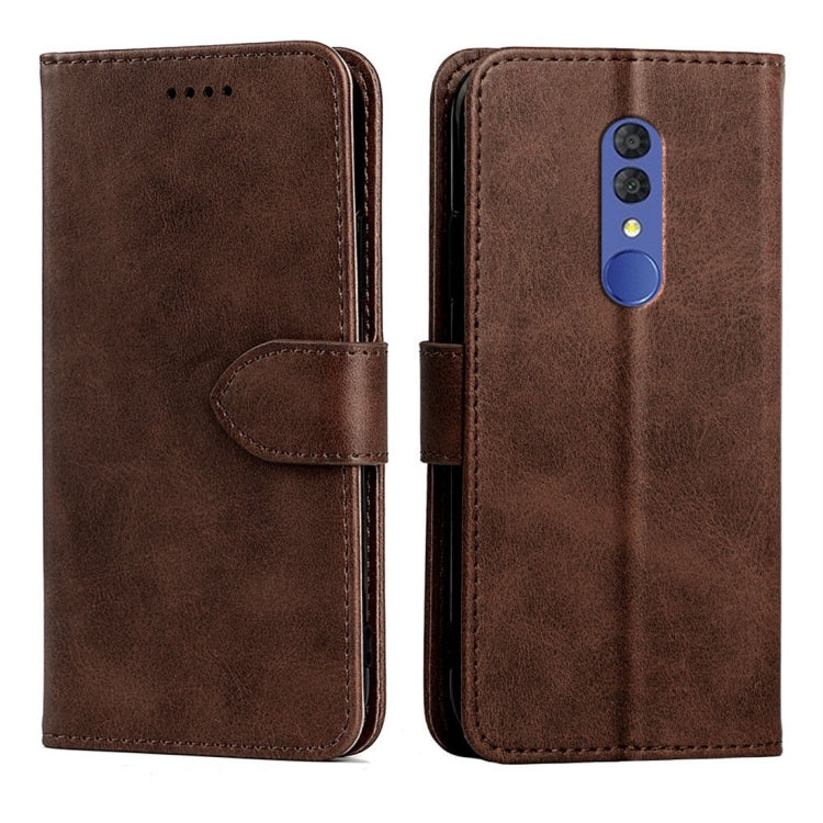 For Alcatel 3L (2019) Calfskin Texture Horizontal Flip Leather Case with Holder & Card Slots