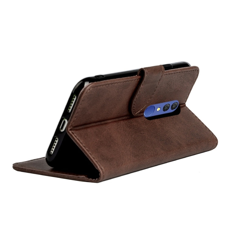 For Alcatel 3L (2019) Calfskin Texture Horizontal Flip Leather Case with Holder & Card Slots