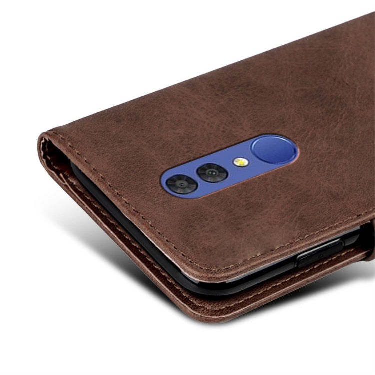 For Alcatel 3L (2019) Calfskin Texture Horizontal Flip Leather Case with Holder & Card Slots