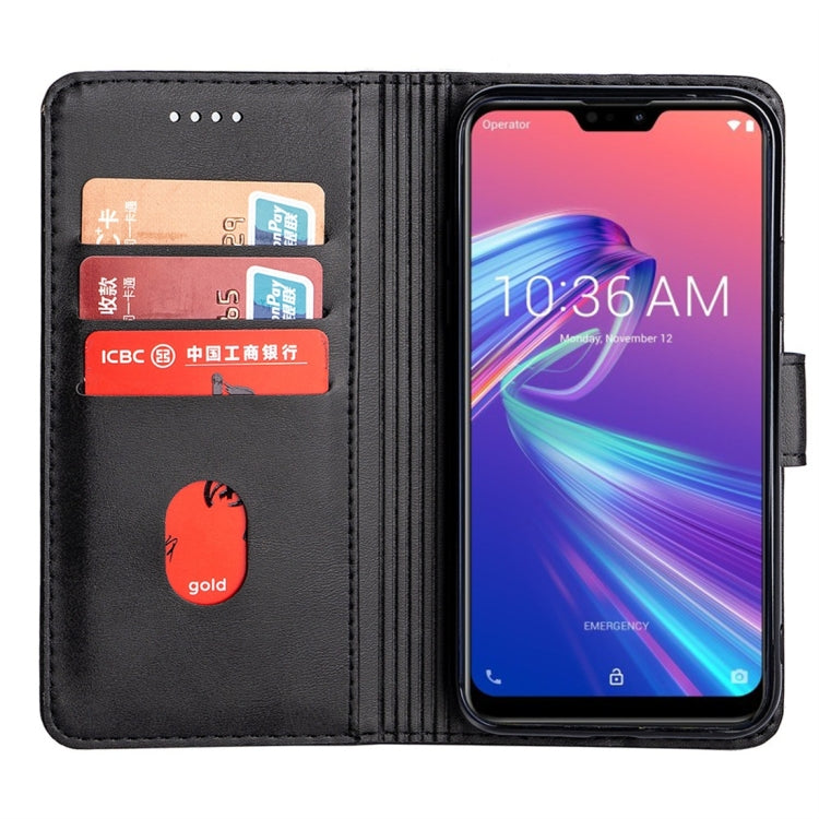 For Asus ZenFone Max Pro M2 (ZB631KL) Calfskin Texture Horizontal Flip Leather Case with Holder & Card Slots