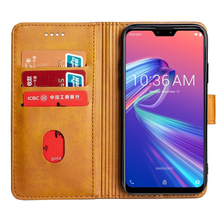 For Asus ZenFone Max Pro M2 (ZB631KL) Calfskin Texture Horizontal Flip Leather Case with Holder & Card Slots