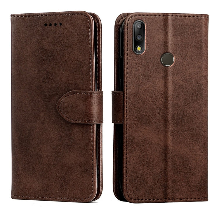 For Asus ZenFone Max Pro M2 (ZB631KL) Calfskin Texture Horizontal Flip Leather Case with Holder & Card Slots