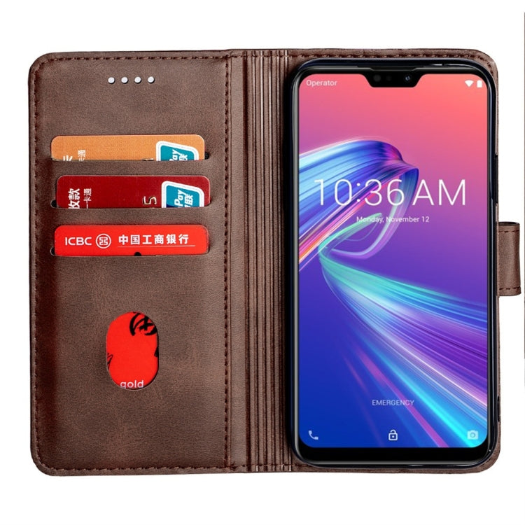 For Asus ZenFone Max Pro M2 (ZB631KL) Calfskin Texture Horizontal Flip Leather Case with Holder & Card Slots