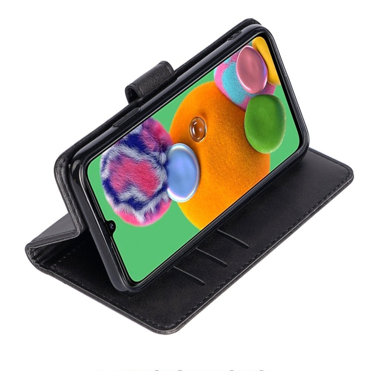 For Galaxy A90 5G Calfskin Texture Horizontal Flip Leather Case with Holder & Card Slots