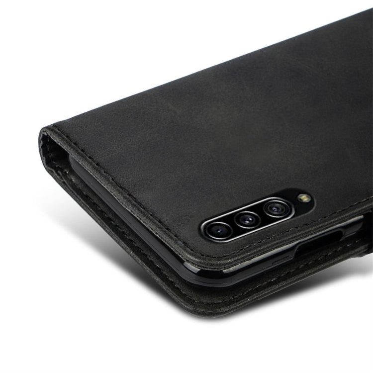 For Galaxy A90 5G Calfskin Texture Horizontal Flip Leather Case with Holder & Card Slots