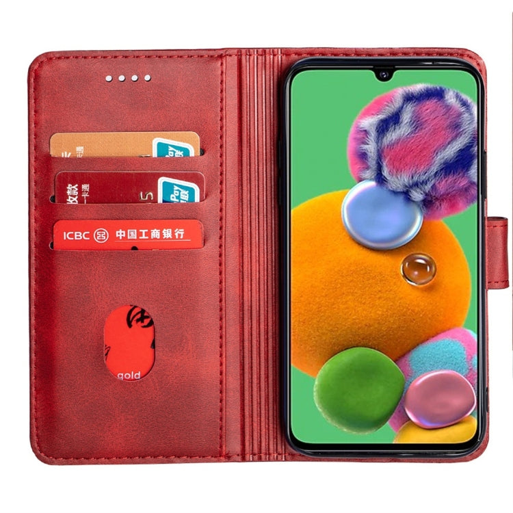 For Galaxy A90 5G Calfskin Texture Horizontal Flip Leather Case with Holder & Card Slots