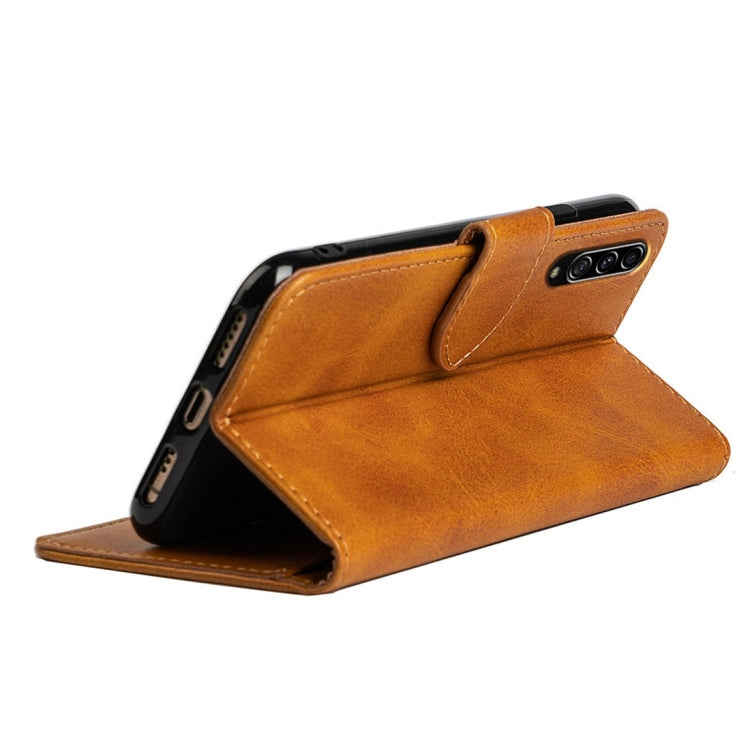 For Galaxy A90 5G Calfskin Texture Horizontal Flip Leather Case with Holder & Card Slots