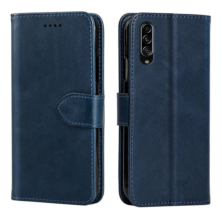 For Galaxy A90 5G Calfskin Texture Horizontal Flip Leather Case with Holder & Card Slots