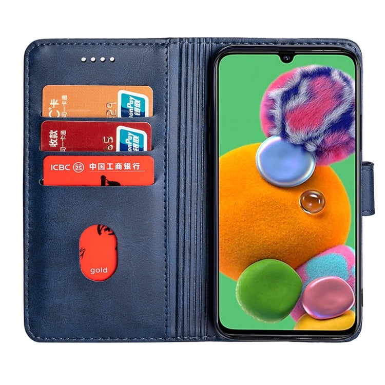 For Galaxy A90 5G Calfskin Texture Horizontal Flip Leather Case with Holder & Card Slots