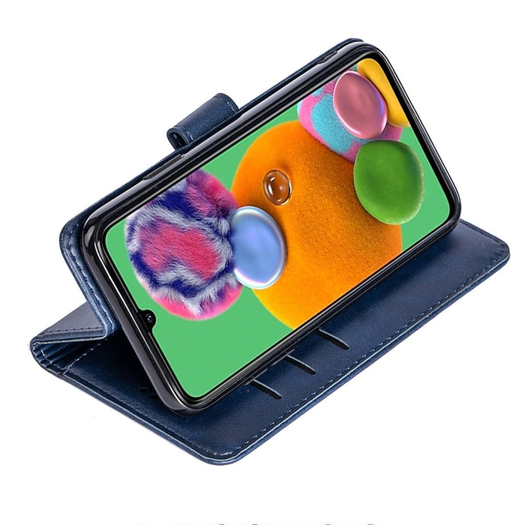 For Galaxy A90 5G Calfskin Texture Horizontal Flip Leather Case with Holder & Card Slots