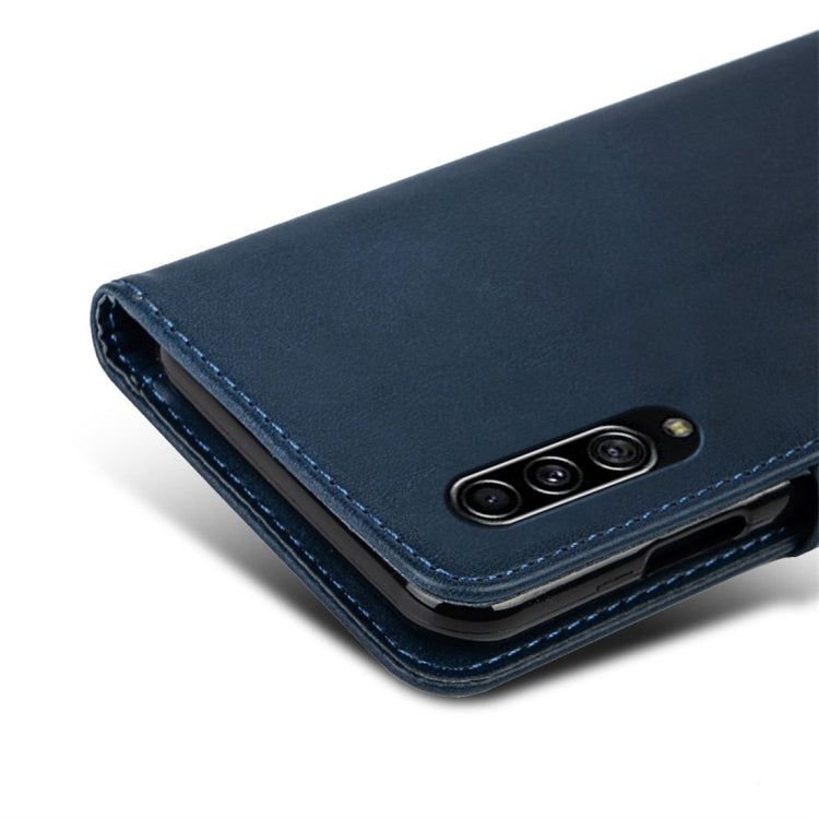 For Galaxy A90 5G Calfskin Texture Horizontal Flip Leather Case with Holder & Card Slots