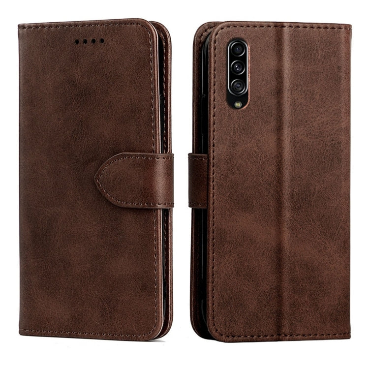For Galaxy A90 5G Calfskin Texture Horizontal Flip Leather Case with Holder & Card Slots