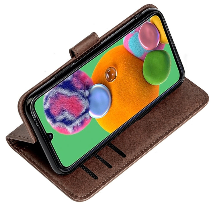 For Galaxy A90 5G Calfskin Texture Horizontal Flip Leather Case with Holder & Card Slots
