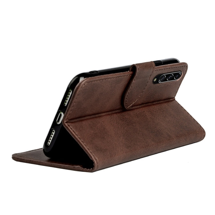 For Galaxy A90 5G Calfskin Texture Horizontal Flip Leather Case with Holder & Card Slots