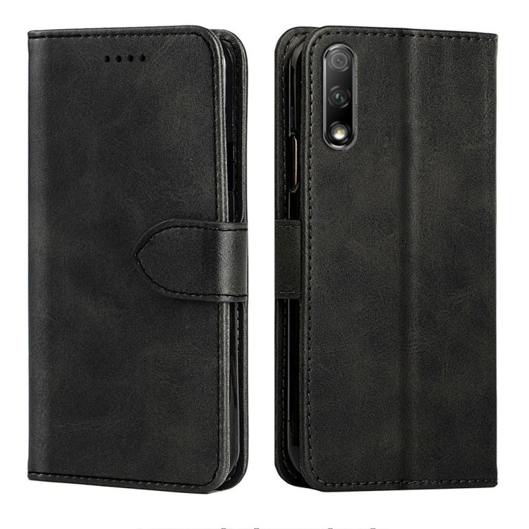 For Huawei Honor 9X Calfskin Texture Horizontal Flip Leather Case with Holder & Card Slots