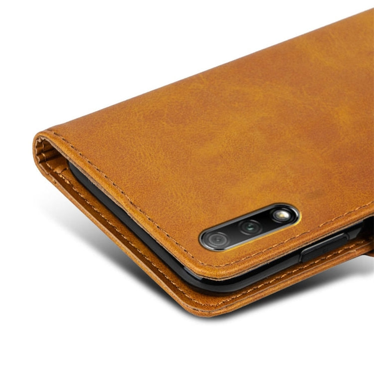 For Huawei Honor 9X Calfskin Texture Horizontal Flip Leather Case with Holder & Card Slots
