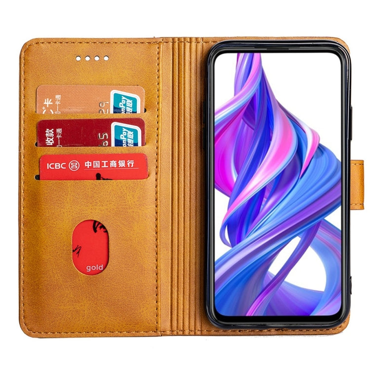 For Huawei Honor 9X Calfskin Texture Horizontal Flip Leather Case with Holder & Card Slots