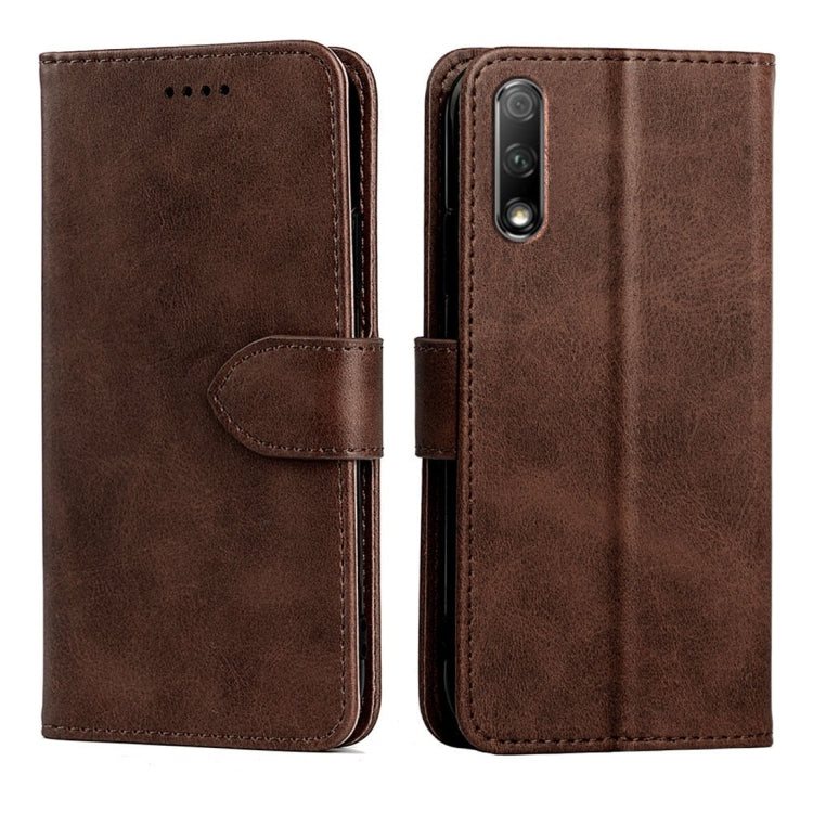 For Huawei Honor 9X Calfskin Texture Horizontal Flip Leather Case with Holder & Card Slots