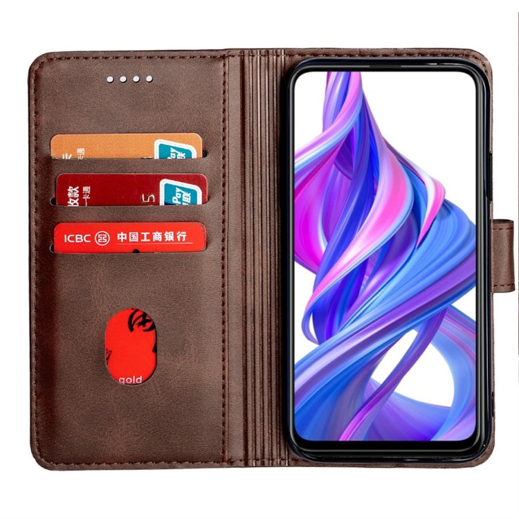 For Huawei Honor 9X Calfskin Texture Horizontal Flip Leather Case with Holder & Card Slots