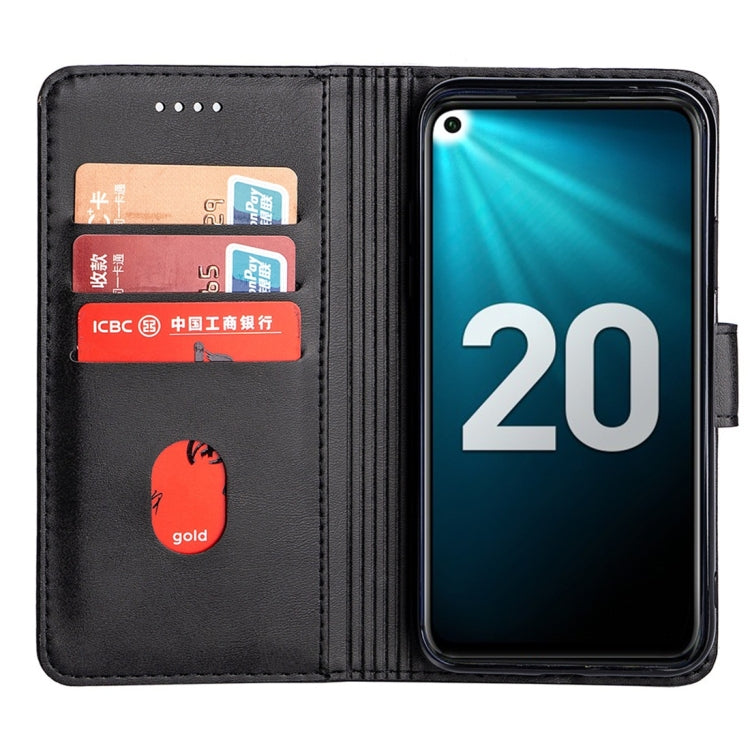For Huawei Honor 20 Calfskin Texture Horizontal Flip Leather Case with Holder & Card Slots