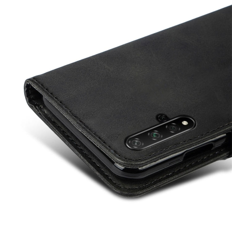 For Huawei Honor 20 Calfskin Texture Horizontal Flip Leather Case with Holder & Card Slots
