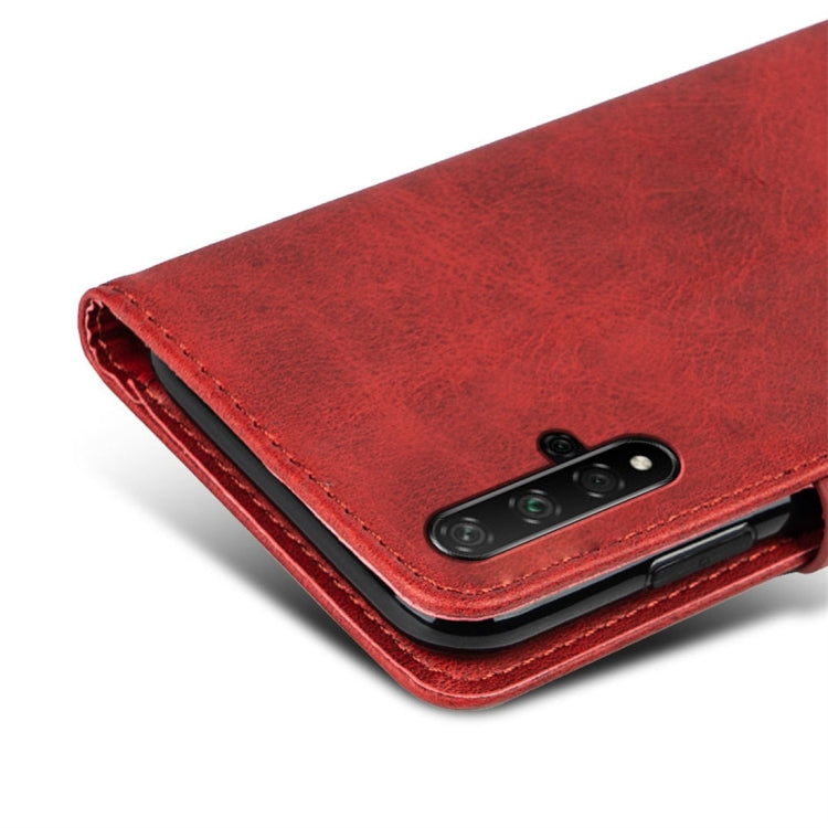 For Huawei Honor 20 Calfskin Texture Horizontal Flip Leather Case with Holder & Card Slots