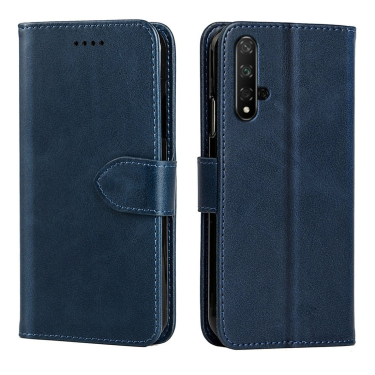 For Huawei Honor 20 Calfskin Texture Horizontal Flip Leather Case with Holder & Card Slots